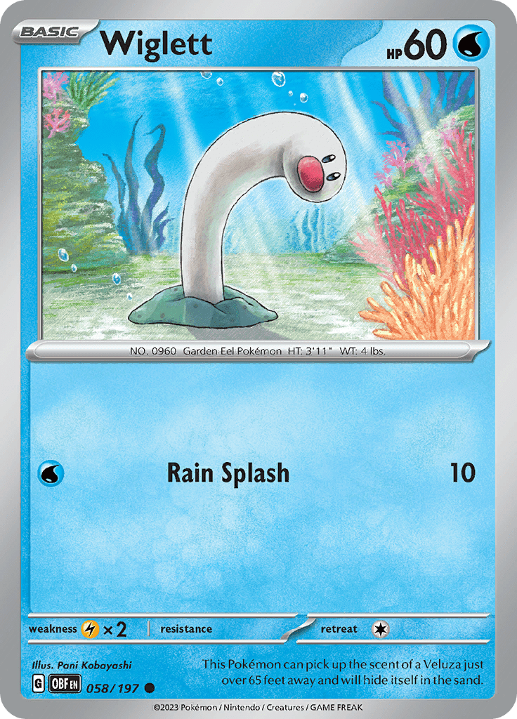 Wiglett (058/197) [Scarlet & Violet: Obsidian Flames] Pokemon Single Pokémon  | Multizone: Comics And Games