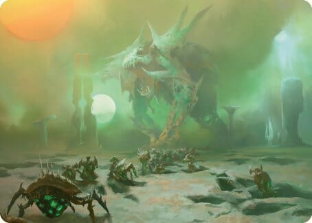 Green Sun's Twilight Art Card [Phyrexia: All Will Be One Art Series] MTG Single Magic: The Gathering  | Multizone: Comics And Games
