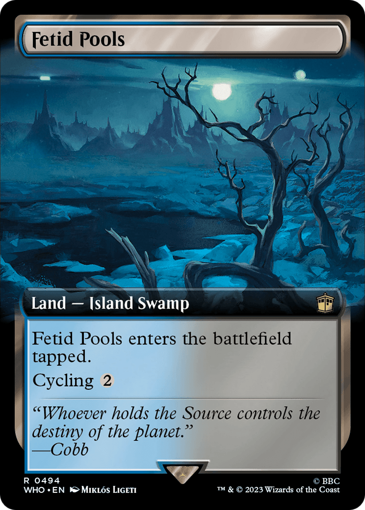 Fetid Pools (Extended Art) [Doctor Who] MTG Single Magic: The Gathering  | Multizone: Comics And Games