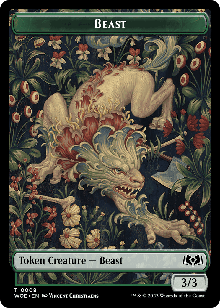 Beast Token [Wilds of Eldraine Tokens] MTG Single Magic: The Gathering  | Multizone: Comics And Games