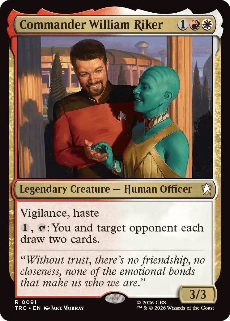 Commander William Riker (Surge Foil) [Star Trek Commander] MTG Single Magic: The Gathering  | Multizone: Comics And Games