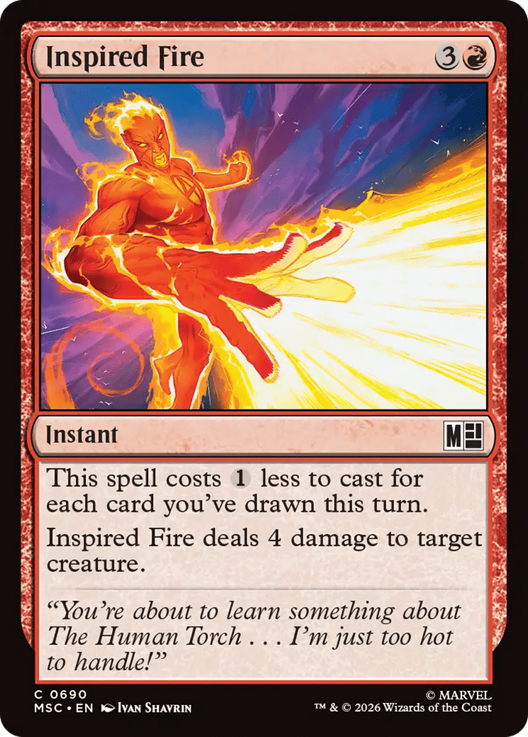 Inspired Fire [Marvel Super Heroes Commander] MTG Single Magic: The Gathering  | Multizone: Comics And Games