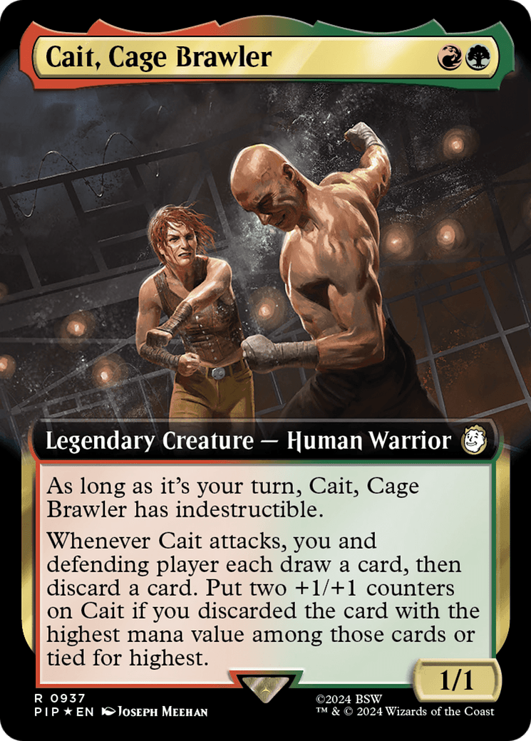 Cait, Cage Brawler (Extended Art) (Surge Foil) [Fallout] MTG Single Magic: The Gathering  | Multizone: Comics And Games