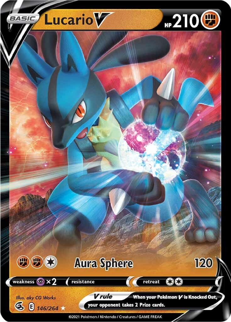 Lucario V (146/264) (Jumbo Card) [Sword & Shield: Fusion Strike] Pokemon Single Pokémon  | Multizone: Comics And Games