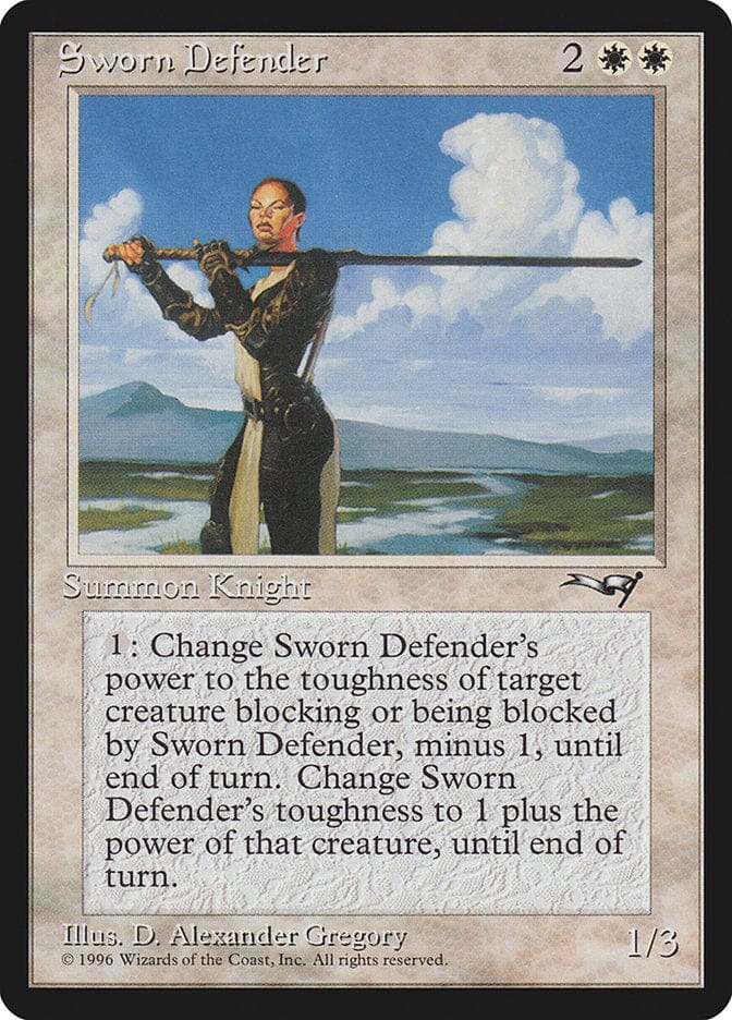 Sworn Defender [Alliances] MTG Single Magic: The Gathering  | Multizone: Comics And Games