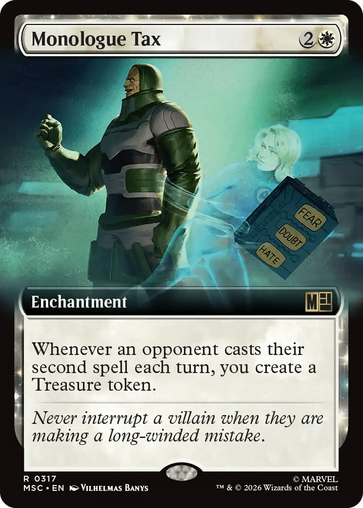 Monologue Tax (Extended Art) [Marvel Super Heroes Commander] MTG Single Magic: The Gathering  | Multizone: Comics And Games