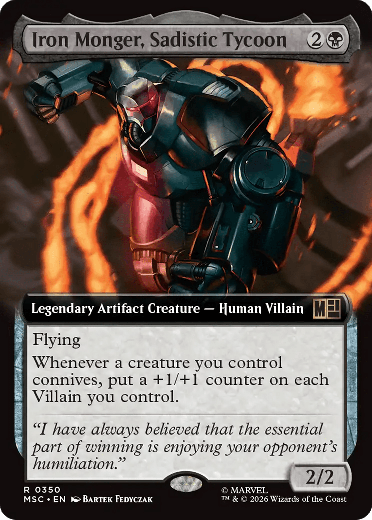 Iron Monger, Sadistic Tycoon (Extended Art) [Marvel Super Heroes Commander] MTG Single Magic: The Gathering  | Multizone: Comics And Games