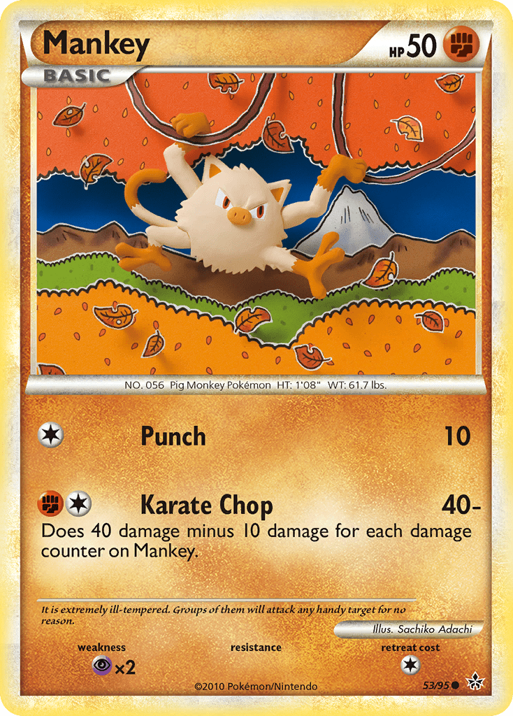 Mankey (53/95) [HeartGold & SoulSilver: Unleashed] Pokemon Single Pokémon  | Multizone: Comics And Games