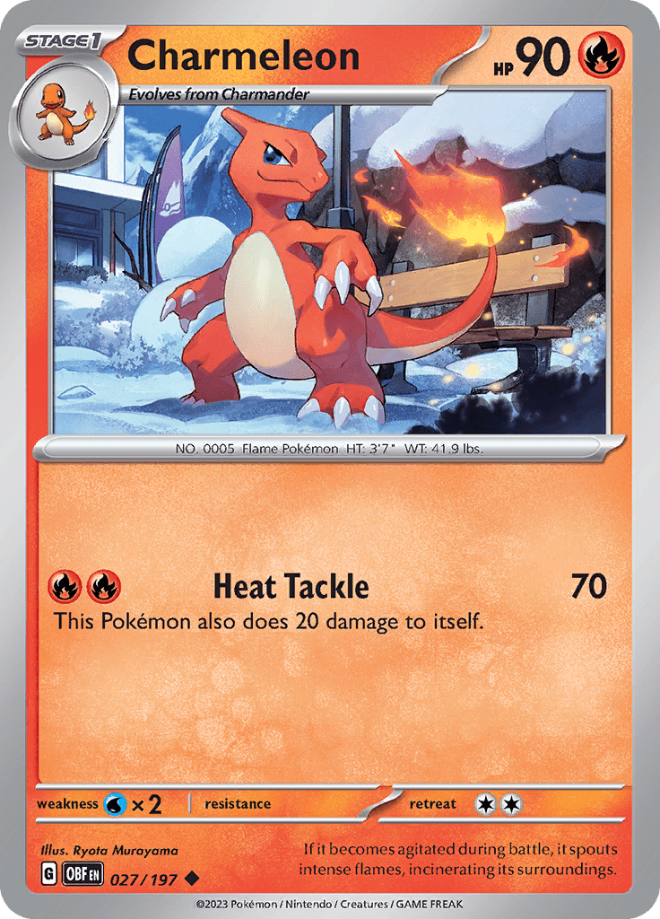 Charmeleon (027/197) [Scarlet & Violet: Obsidian Flames] Pokemon Single Pokémon  | Multizone: Comics And Games