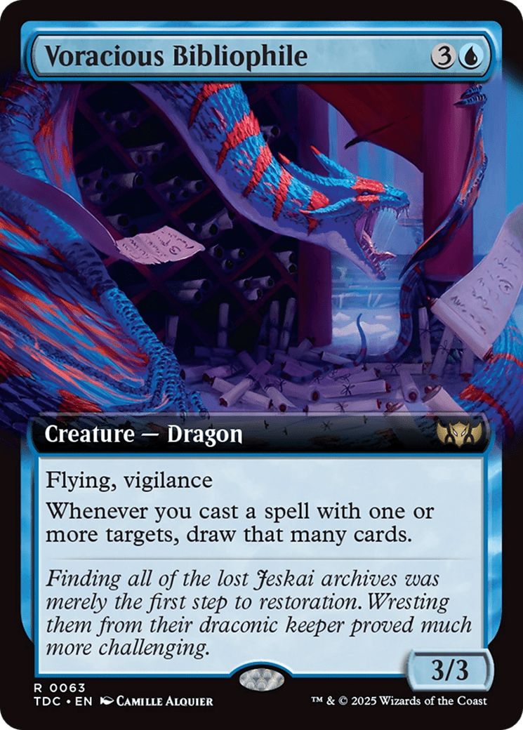 Voracious Bibliophile (Extended Art) [Tarkir: Dragonstorm Commander] MTG Single Magic: The Gathering  | Multizone: Comics And Games
