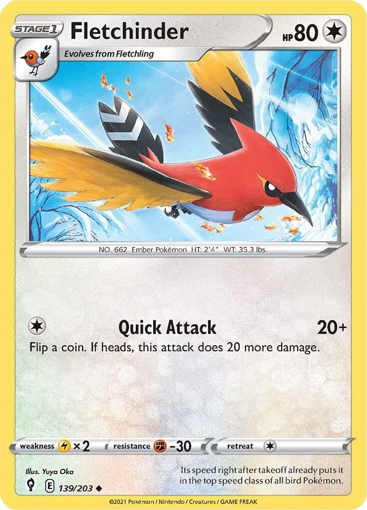 Fletchinder (139/203) [Sword & Shield: Evolving Skies] Pokemon Single Pokémon  | Multizone: Comics And Games