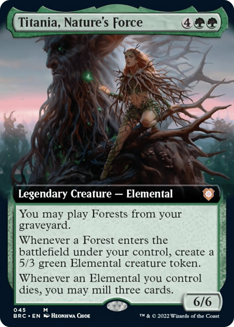 Titania, Nature's Force (Extended Art) [The Brothers' War Commander] MTG Single Magic: The Gathering  | Multizone: Comics And Games