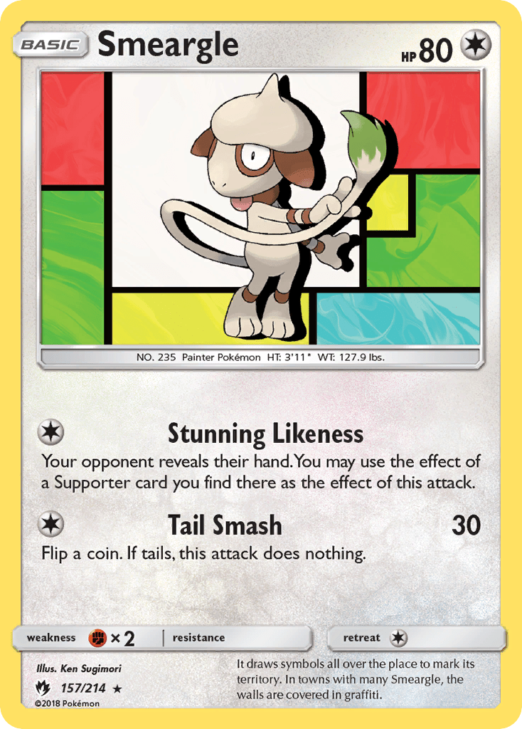 Smeargle (157/214) [Sun & Moon: Lost Thunder] Pokemon Single Pokémon  | Multizone: Comics And Games
