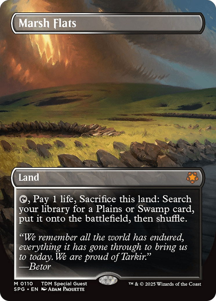 Marsh Flats (Borderless) [Tarkir: Dragonstorm Special Guests] MTG Single Magic: The Gathering  | Multizone: Comics And Games