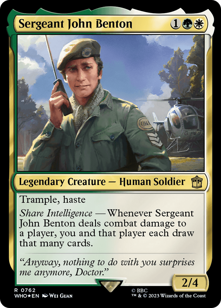 Sergeant John Benton (Surge Foil) [Doctor Who] MTG Single Magic: The Gathering  | Multizone: Comics And Games