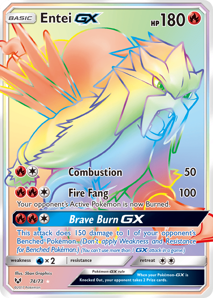 Entei GX (74/73) [Sun & Moon: Shining Legends] Pokemon Single Pokémon  | Multizone: Comics And Games