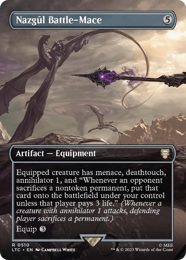 Nazgul Battle-Mace (Borderless) [The Lord of the Rings: Tales of Middle-Earth Commander] MTG Single Magic: The Gathering  | Multizone: Comics And Games