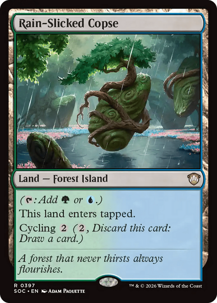 Rain-Slicked Copse [Secrets of Strixhaven Commander] MTG Single Magic: The Gathering  | Multizone: Comics And Games