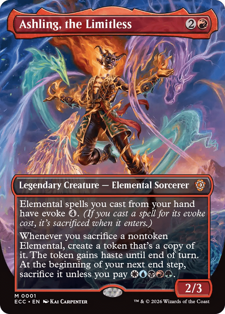 Ashling, the Limitless (Borderless) [Lorwyn Eclipsed Commander] MTG Single Magic: The Gathering  | Multizone: Comics And Games