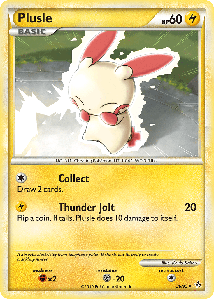 Plusle (36/95) [HeartGold & SoulSilver: Unleashed] Pokemon Single Pokémon  | Multizone: Comics And Games