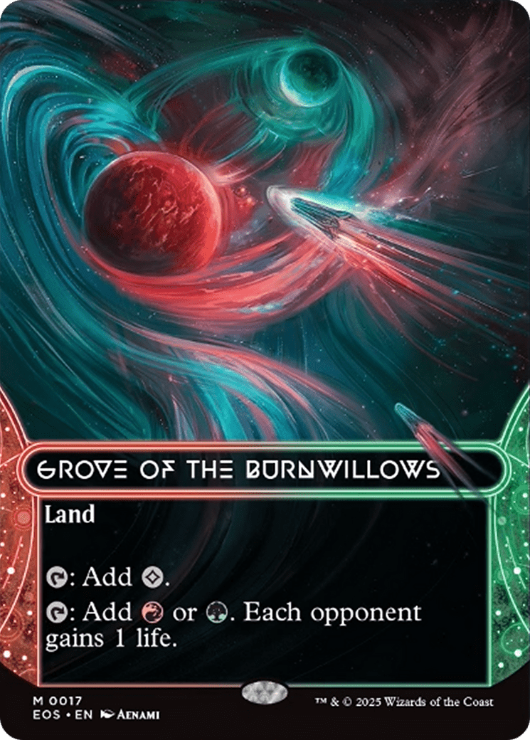 Grove of the Burnwillows (0017) (Borderless) [Edge of Eternities: Stellar Sights] MTG Single Magic: The Gathering  | Multizone: Comics And Games