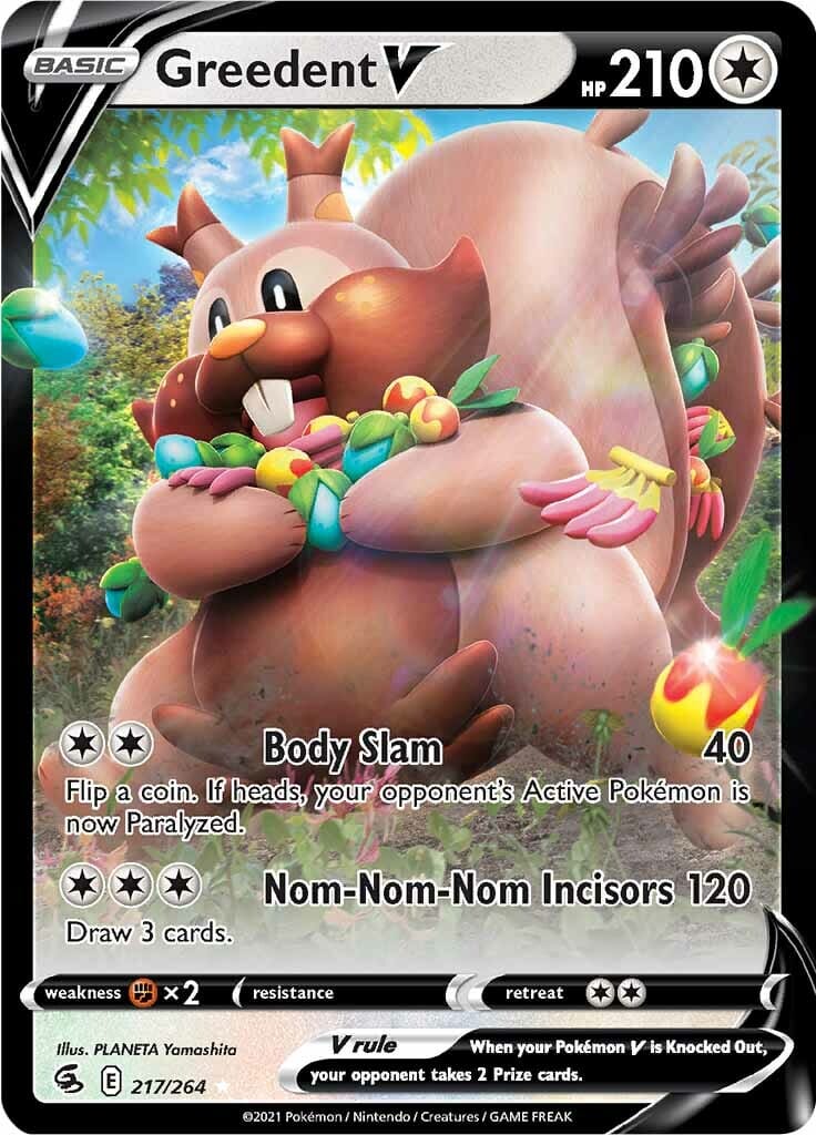 Greedent V (217/264) [Sword & Shield: Fusion Strike] Pokemon Single Pokémon  | Multizone: Comics And Games
