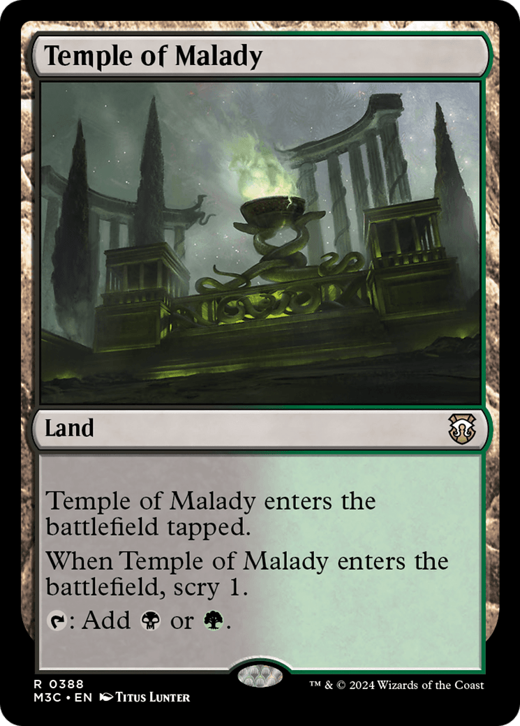 Temple of Malady (Ripple Foil) [Modern Horizons 3 Commander] MTG Single Magic: The Gathering  | Multizone: Comics And Games