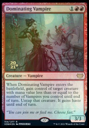 Dominating Vampire [Innistrad: Crimson Vow Prerelease Promos] MTG Single Magic: The Gathering  | Multizone: Comics And Games