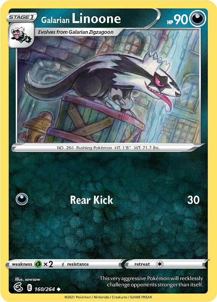 Galarian Linoone (160/264) [Sword & Shield: Fusion Strike] Pokemon Single Pokémon  | Multizone: Comics And Games