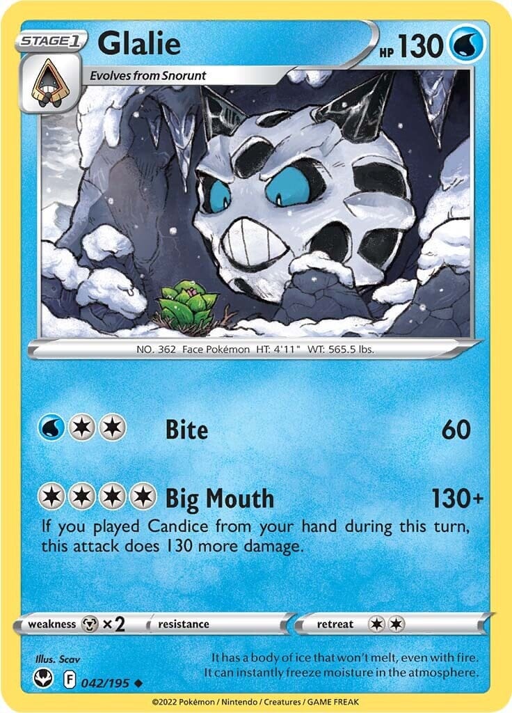 Glalie (042/195) [Sword & Shield: Silver Tempest] Pokemon Single Pokémon  | Multizone: Comics And Games
