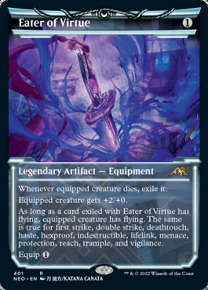 Eater of Virtue (Showcase Soft Glow) [Kamigawa: Neon Dynasty] MTG Single Magic: The Gathering  | Multizone: Comics And Games