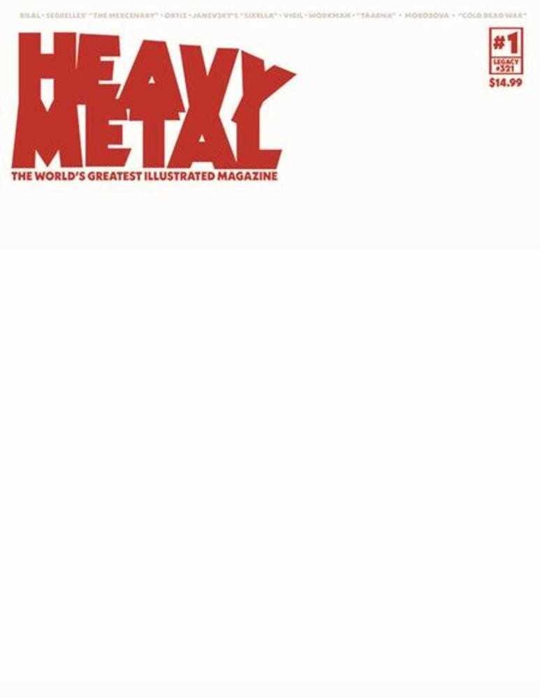 Heavy Metal Magazine #1 Cover F Blank Sketch (Mature) Magazines Heavy Metal  | Multizone: Comics And Games