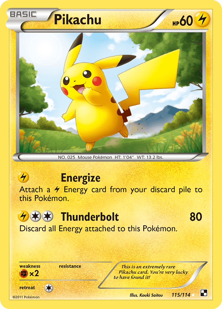 Pikachu (115/114) [Black & White: Base Set] Pokemon Single Pokémon  | Multizone: Comics And Games