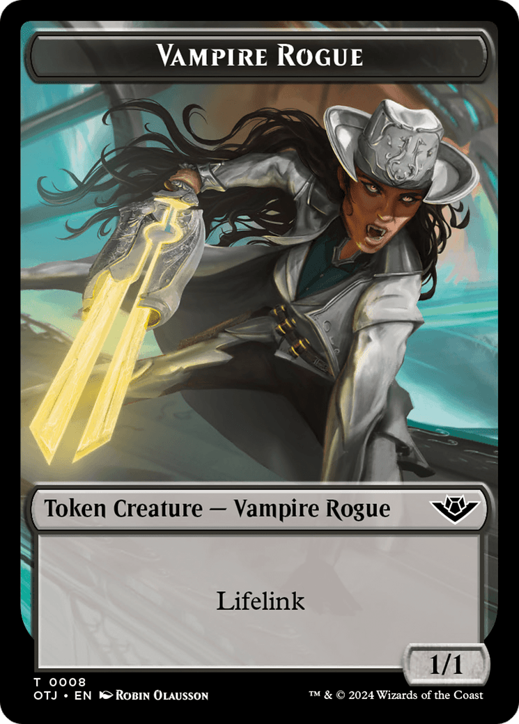 Treasure // Human Rogue Double-Sided Token [Outlaws of Thunder Junction Tokens] MTG Single Magic: The Gathering  | Multizone: Comics And Games