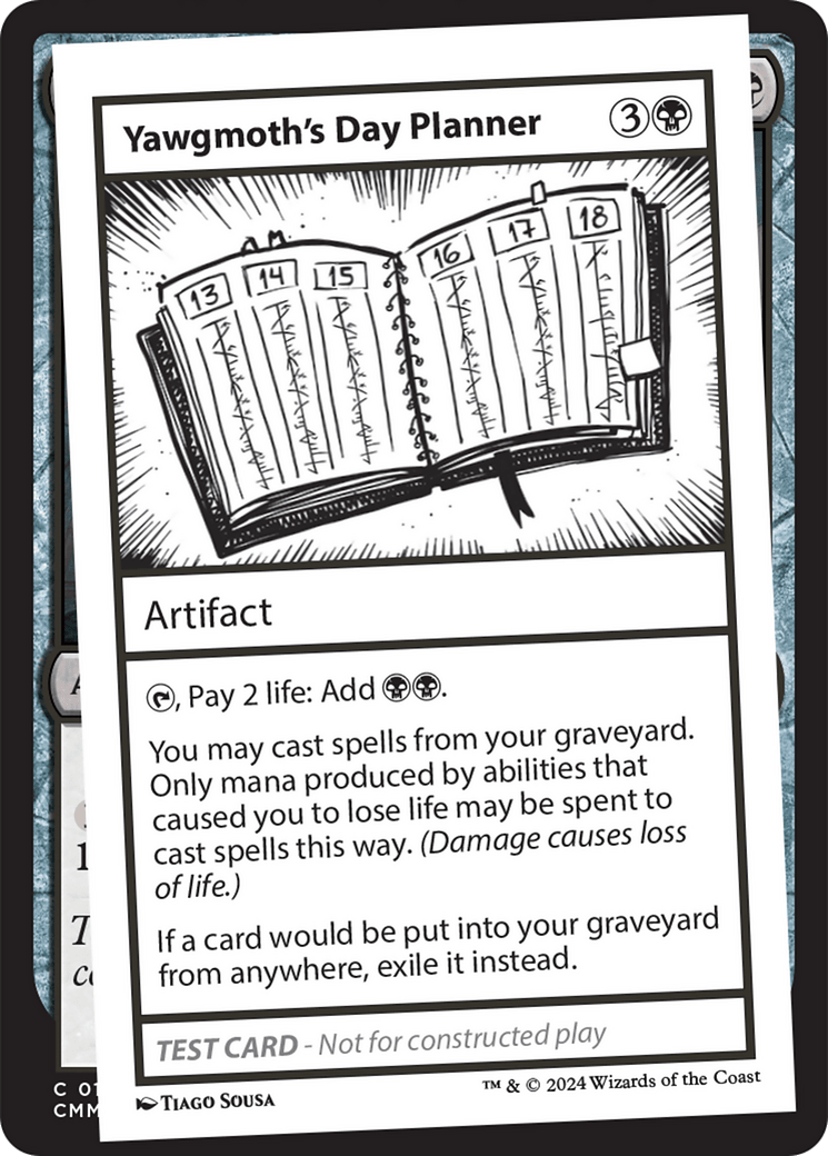 Yawgmoth's Day Planner [Mystery Booster 2 Playtest Cards] MTG Single Magic: The Gathering  | Multizone: Comics And Games