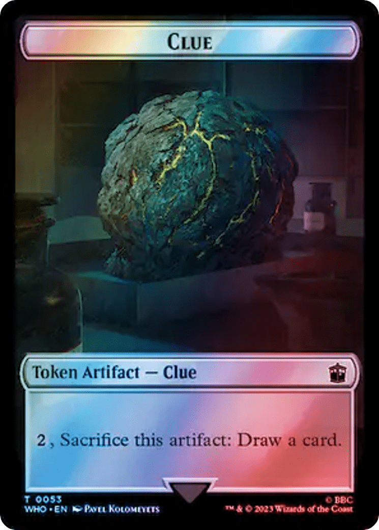 Warrior // Clue (0053) Double-Sided Token (Surge Foil) [Doctor Who Tokens] MTG Single Magic: The Gathering  | Multizone: Comics And Games