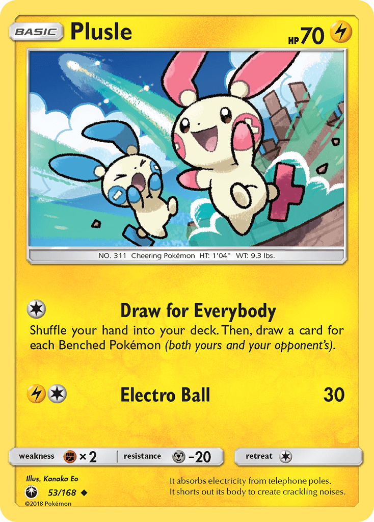 Plusle (53/168) [Sun & Moon: Celestial Storm] Pokemon Single Pokémon  | Multizone: Comics And Games