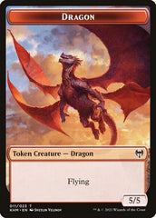 Human Warrior // Dragon Double-Sided Token [Kaldheim Tokens] MTG Single Magic: The Gathering  | Multizone: Comics And Games