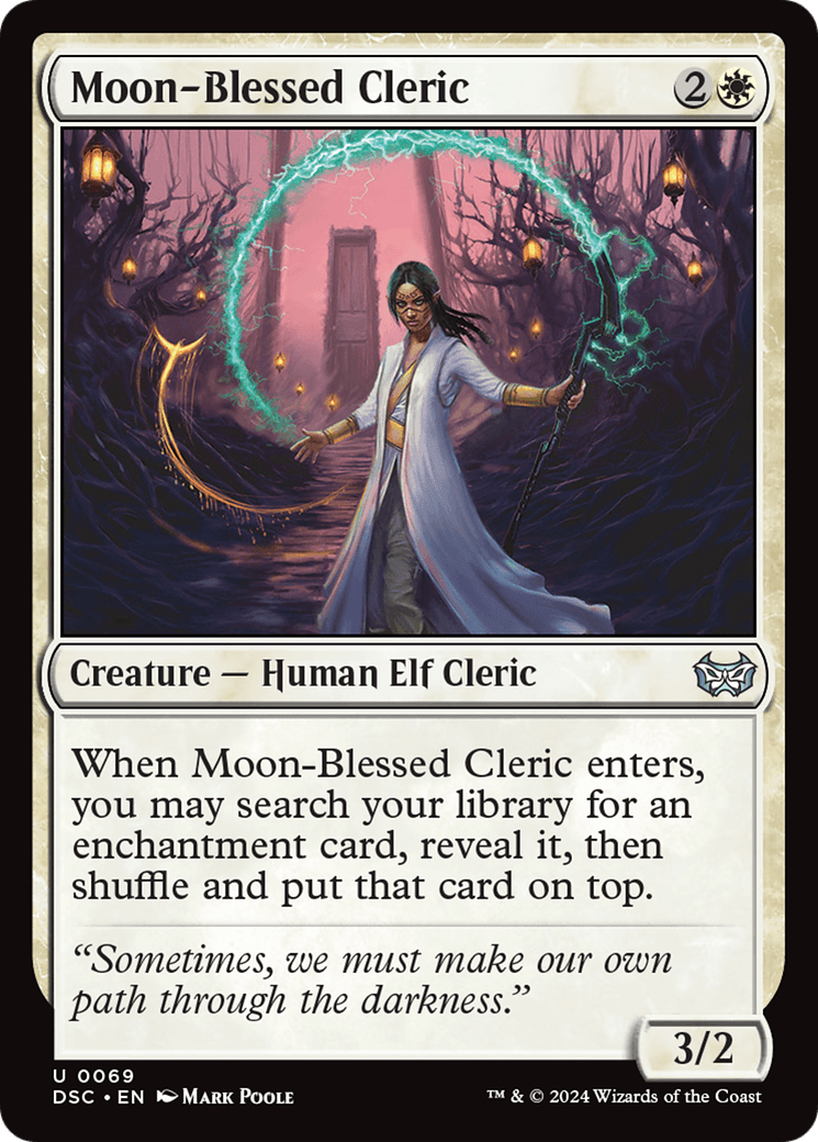 Moon-Blessed Cleric [Duskmourn: House of Horror Commander] MTG Single Magic: The Gathering  | Multizone: Comics And Games