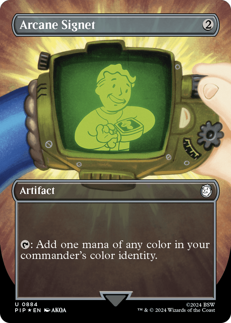 Arcane Signet (Borderless) (Surge Foil) [Fallout] MTG Single Magic: The Gathering  | Multizone: Comics And Games
