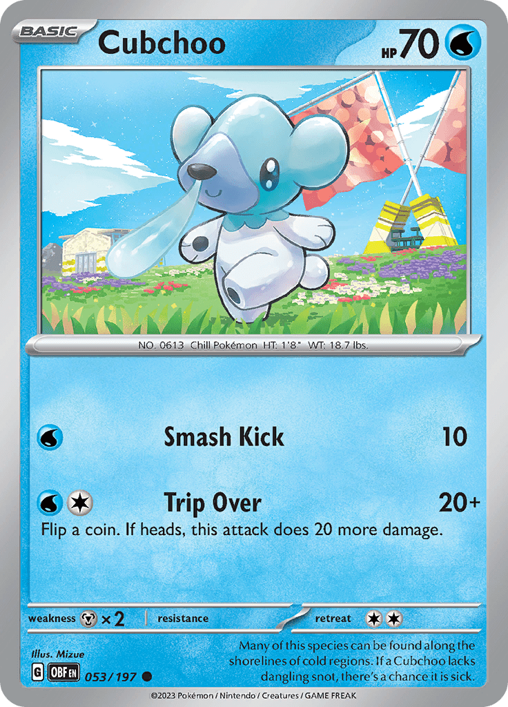 Cubchoo (053/197) [Scarlet & Violet: Obsidian Flames] Pokemon Single Pokémon  | Multizone: Comics And Games