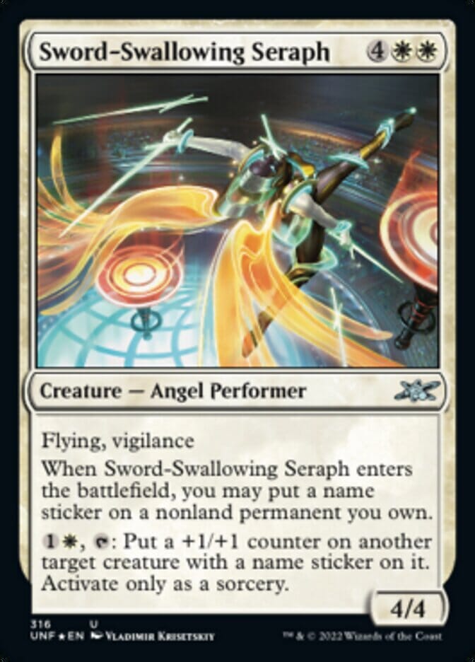 Sword-Swallowing Seraph (Galaxy Foil) [Unfinity] MTG Single Magic: The Gathering  | Multizone: Comics And Games