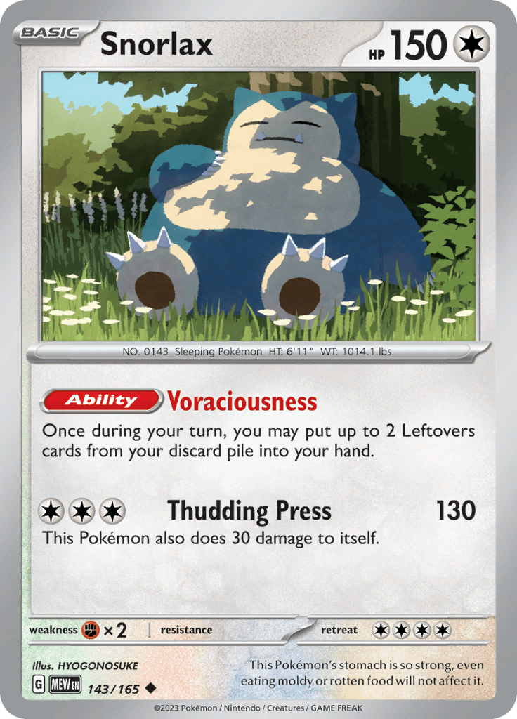 Snorlax (143/165) [Scarlet & Violet 151] Pokemon Single Pokémon  | Multizone: Comics And Games