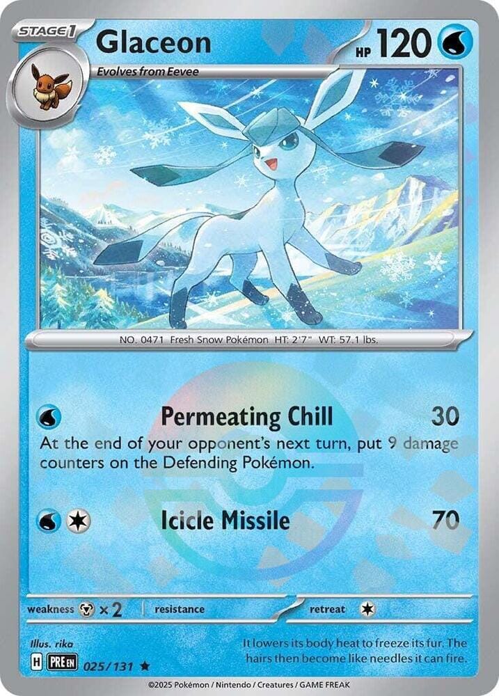 Glaceon (025/131) (Poke Ball Pattern) [Scarlet & Violet: Prismatic Evolutions] Pokemon Single Pokémon  | Multizone: Comics And Games