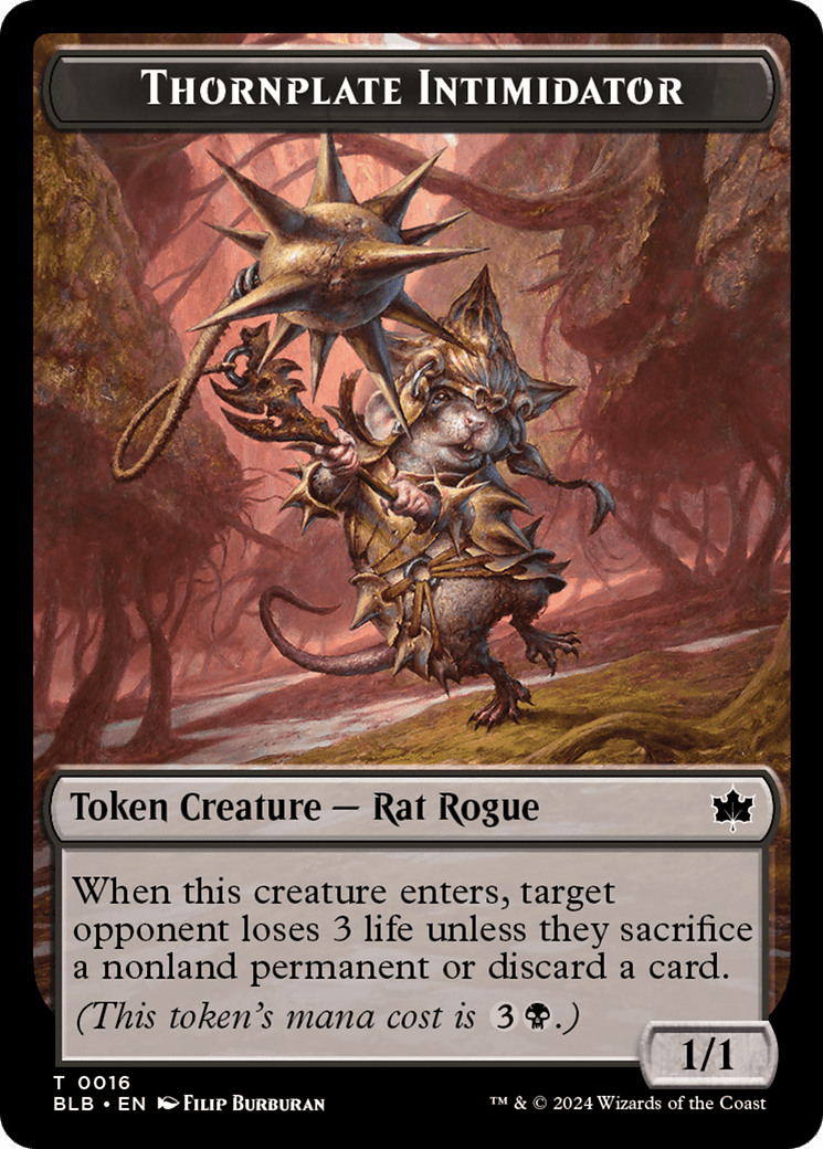 Thornplate Intimidator Token [Bloomburrow Tokens] MTG Single Magic: The Gathering  | Multizone: Comics And Games