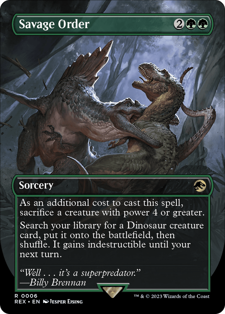Savage Order (Borderless) [Jurassic World Collection] MTG Single Magic: The Gathering  | Multizone: Comics And Games