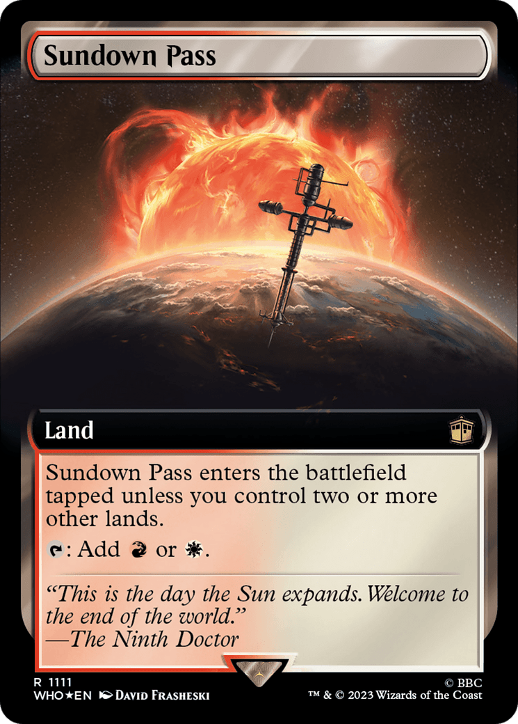 Sundown Pass (Extended Art) (Surge Foil) [Doctor Who] MTG Single Magic: The Gathering  | Multizone: Comics And Games