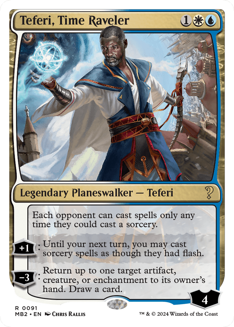 Teferi, Time Raveler (White Border) [Mystery Booster 2] MTG Single Magic: The Gathering  | Multizone: Comics And Games