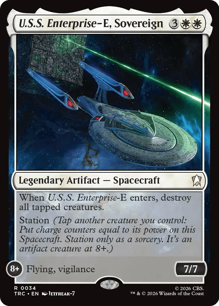 U.S.S. Enterprise-E, Sovereign (Surge Foil) [Star Trek Commander] MTG Single Magic: The Gathering  | Multizone: Comics And Games