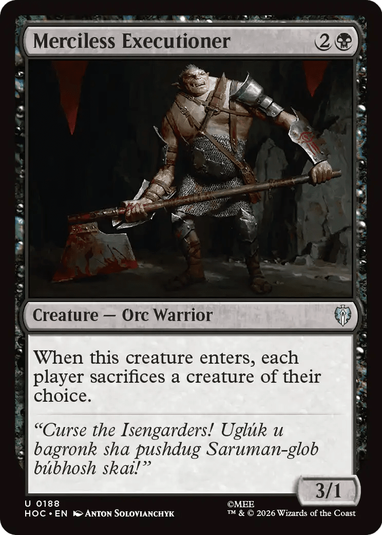 Merciless Executioner [The Hobbit: Eternal-Legal] MTG Single Magic: The Gathering  | Multizone: Comics And Games